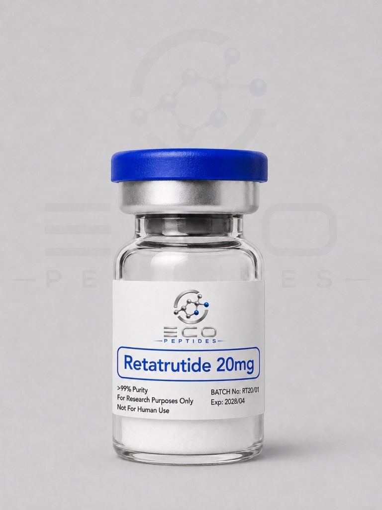 Eco Peptides Retatrutide 20mg – Research Peptide vial